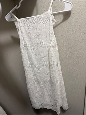Mustard Seed White Lace Mini Dress
